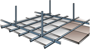 A diagram of a suspended ceiling